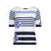 Betty Barclay - 2741 1754 T-shirt kort mouw print wit blauw beige.